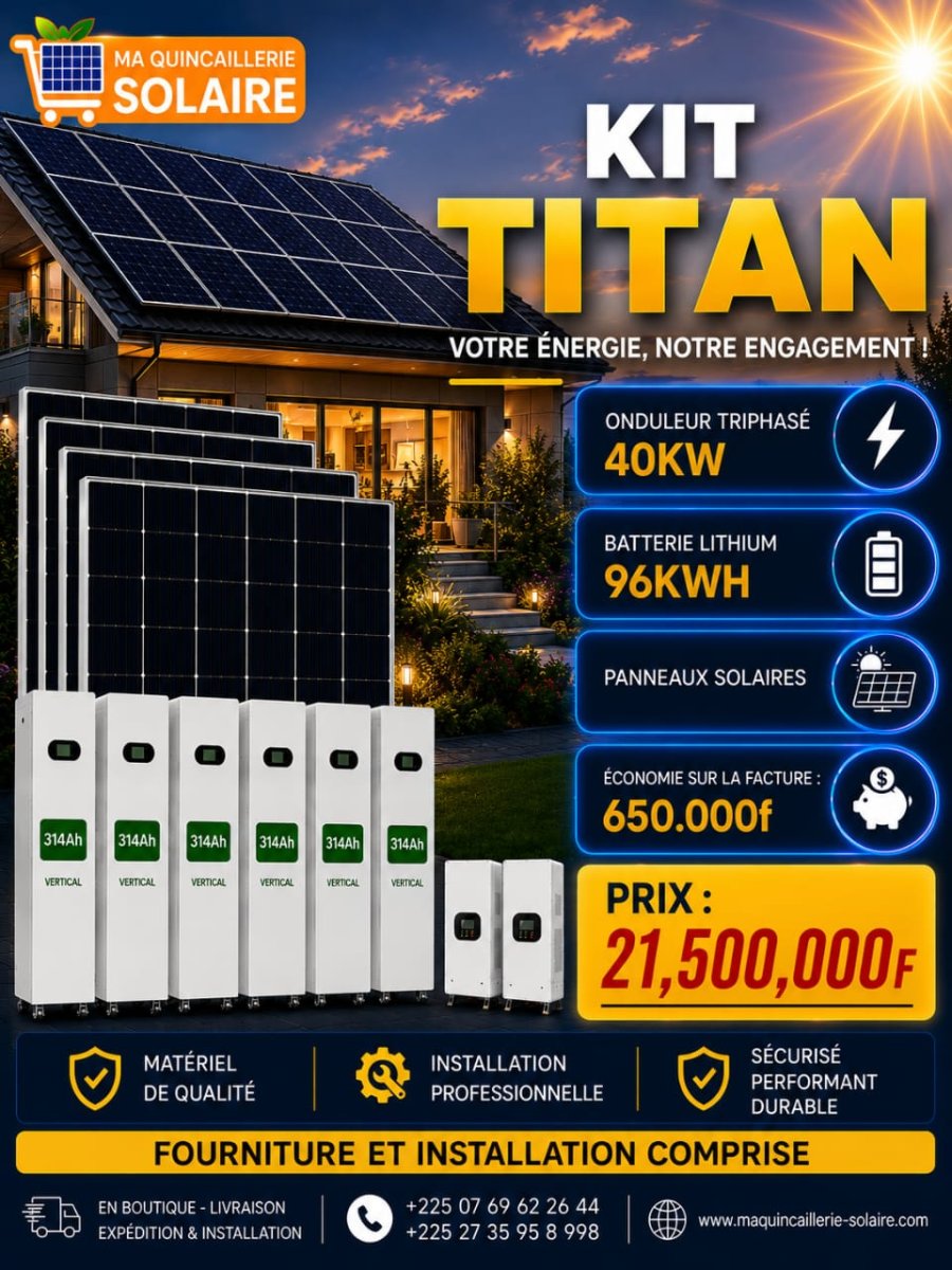 KIT TITAN  Triphasé 40kW / 96 kWh