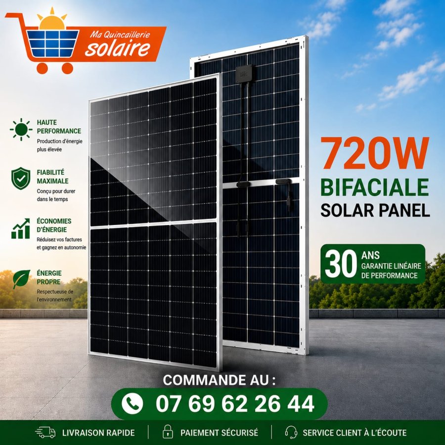 Panneau solaire Bifacial Double verre 720W