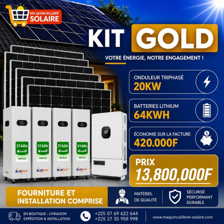 KIT GOLD  Triphasé 20kW / 64 kWh