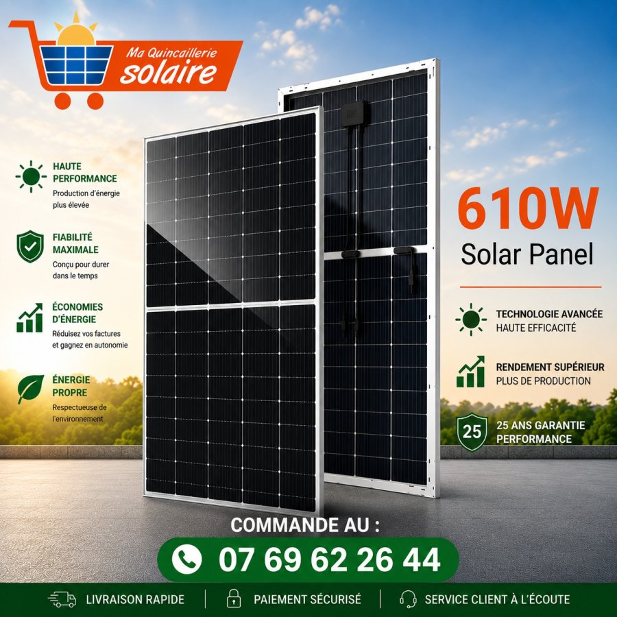 Panneau solaire TOPCON Bifacial 610W