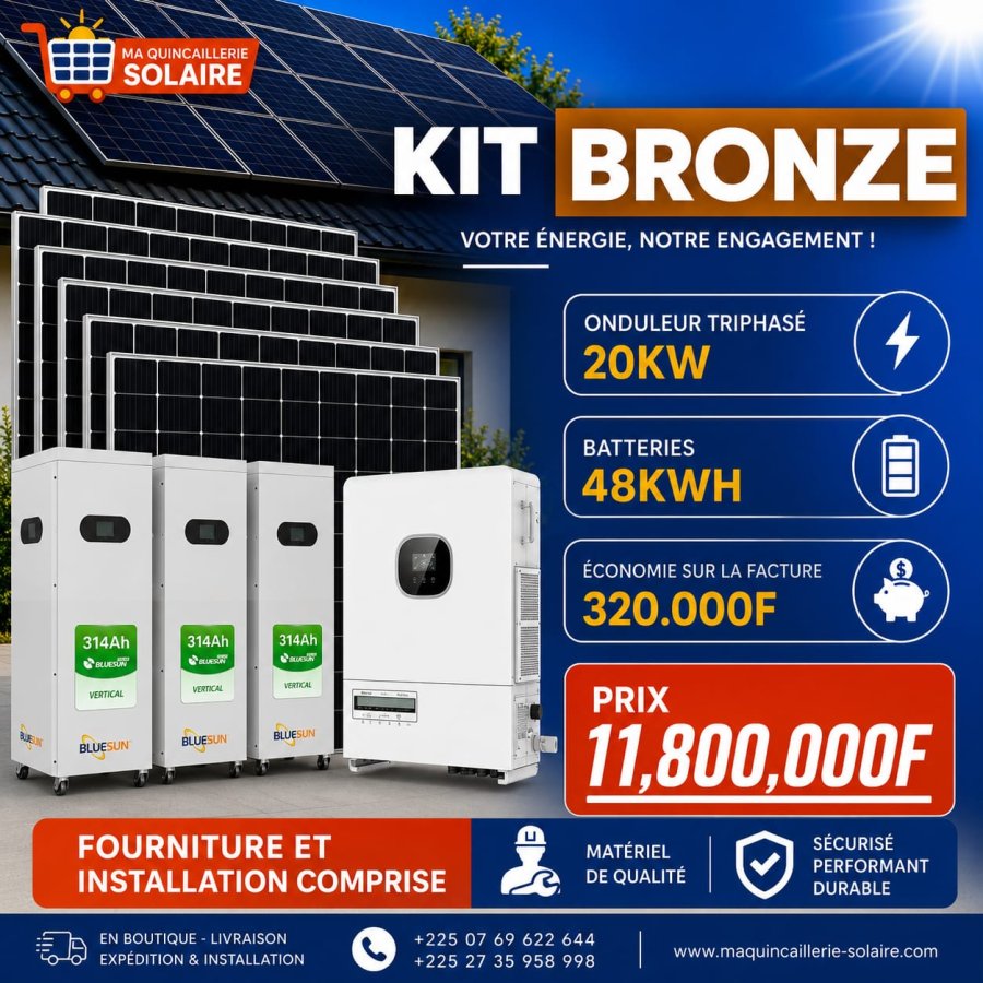 KIT BRONZE  Triphasé 20kW / 48 kWh
