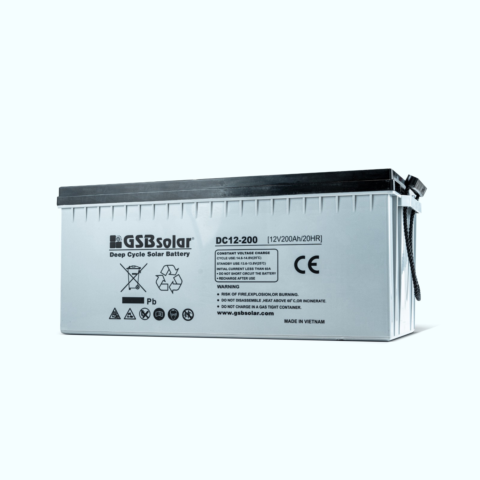 Batterie 200ah 12v Gel décharge Lente - SOLARFAM